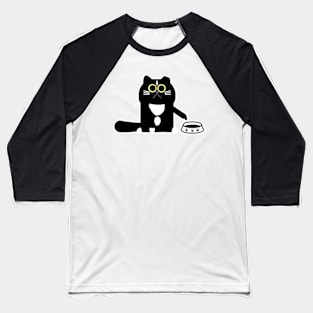 Kitty Empty Bowl Baseball T-Shirt